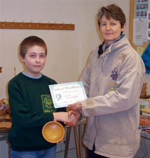 The monthly Highly commended Michael Fryer received his certificate from Julie Heryet